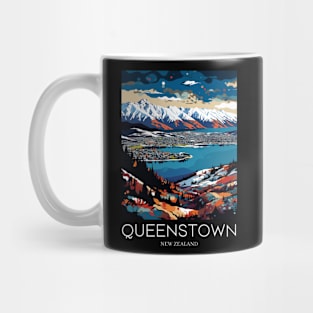 A Pop Art Travel Print of Queenstown - New Zealand Mug